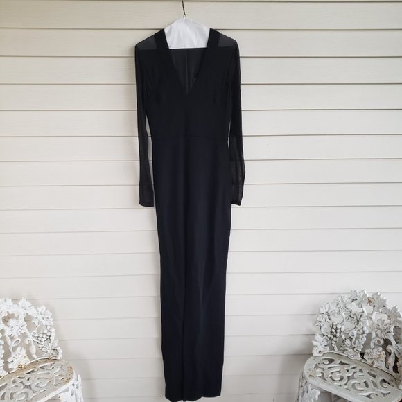 Cushnie Et Ochs Black Jumpsuit with Sheer Sleeves Like new - Picture 8 of 14
